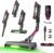 FAMIVAC FV3 Cordless Vacuum Cleaner 60KPa/50Min/120, Foldable Tube, Anti-Tangle for Pet Hair, Self-Standing Greenlight Brush, 1.5KG Lightweight Handheld Vacuum Cleaner for Car/Carpet/Hard Floor