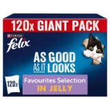 FELIX As Good As It Looks, Favourites Jelly Selection 120 x 85g pouches beef, chicken, tuna, Salmon checkout (£14.97 w/voucher Max s&s)