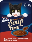 FELIX Soup Tender Strips Farm Selection Wet Cat Food 6x48g (Pack of 8)