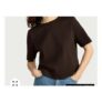 F&F Pure Cotton Short Sleeved Crop Top in Chocolate