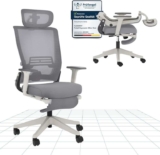 FLEXISPOT Foldex Ergonomic Grey/White Office Chair with Foldable Backrest. Sold by FLEXISPOTUK FBA
