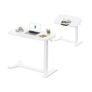 FLEXISPOT Overbed Table with Wheels, Adjustable Height, 75×40 Cm, White