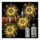 FOOING 120 LED Firework Starburst Lights, 4-Pack, Waterproof, Dimmable