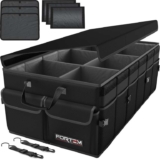 FORTEM Car Boot Organiser Storage for Men Women, 600D Oxford, Non Slip Bottom, Securing Straps, Soft Cover (85L)