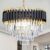 FRIXCHUR 20 Inch Crystal Chandelier Ceiling Light Black and Gold Flush Mount 4 Tier Raindrop for Bedroom Living Room Dining Room Entryway