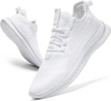 FUJEAK Mens Trainers Shoes Walking Running Gym Slip on Tennis Sneakers Joggers Sport Casual Outdoor Fashion Jogging Shoes Lightweight Breathable Comfortable