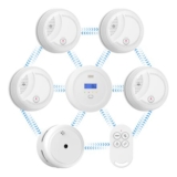 FUMIXTEX Wireless Interlinked Smoke Alarms & CO Detector, LCD, 6-Pack
