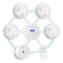 FUMIXTEX Wireless Interlinked Smoke Alarms & CO Detector, LCD, 6-Pack
