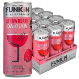 FUNKIN Cocktails Ready to Drink Strawberry Daiquiri Nitro Cocktail Cans 5% ABV Velvety Texture, 200ml, Pack of 12 – Prime Day Deal