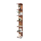 FURAOMEILI 7-Tier Wall Shelf Unit, Walnut-Lacquer