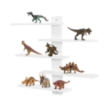 FURAOMEILI Floating Wall Shelf, Small Wood Display Rack (White)