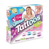 FabLab Glitter Tattoos Kit: 28 Stencils, 4 Bio-Glitter Colors