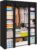 Fabric Wardrobe for Bedroom, Large Canvas Clothes Storage Organizer with Hanging Rail & 6 Shelves – 126x43x165cm, Dustproof Portable Closet for Bedroom, Living Room & Dorm (black)