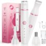 Facial Hair Remover for Women,4-in-1 Bikini Trimmer Women,USB C Mini Lady Shavers with 4-Level Battery Indicator (25%, 50%, 75%, 100%) Eyebrow Razor,Nose Trimmer,for Face Nose/Ear Body,Easy to Clean