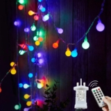 Fairy Lights Plug in 120 LEDs, 12M/39ft Globe String Lights Mains Powered