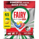 Fairy Platinum Plus Dishwasher Tablets Lemon65 Capsules,Impeccable Clean Even in Quick Cycles Without PreWash,Anti-Dull Technology S&S £9.86