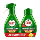 Fairy Skip the Soak Dish Power Spray Refill Lemon 2 X 650 Ml, 4 for 3