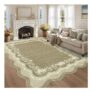 FairyStyle Scalloped Rug 200×290 Cm Floral Edge Low Pile Brown