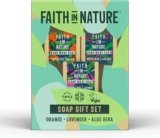 Faith In Nature Natural Handmade Soap Gift Set, Vegan and Cruelty Free, No SLS or Parabens, 3 x 100g
