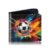 Fakcrkun Kids Wallet, Watercolor Football Theme, RFID Blocking, Coin Pocket