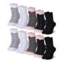 Falechay 10 Pairs Womens Socks Polka Dot Stripe Calf-Length Cotton