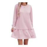 Famulily Ladies Pink Long Sleeve Sweatshirt Dress XL