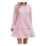 Famulily Ladies Pink Long Sleeve Sweatshirt Dress XL