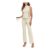 Famulily Lounge Set High-Neck Ribbed Top, Knit Pants, Beige