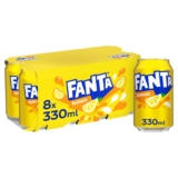 Fanta Lemon Soft Drink Cans, 8 x 330 mL