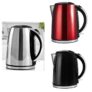 Fast Boil Kettle 1.7L Silver/ Red / Black Free C&C