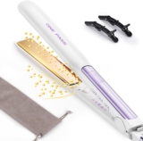 Faszin 2 in 1 Hair Straighteners 30mm Fast Heating Titanium Flat Iron with Negative Ions, 3D Floating Plates for Smooth Styling, 11 Adjustable Temps (Pearl)