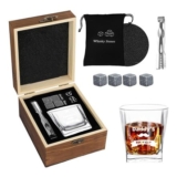Fathers Day Whiskey Glass Gift Set with Stones