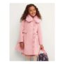 Faux Fur Collar Frill Coat Pink