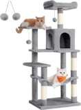 Feandrea Cat Tree Tower, 137.7 cm Multi-Level Plush Cat Condo