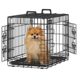 Feandrea Dog Crate, Foldable Dog Cage with 2 Doors, Removable Tray, 61 x 43.5 x 50.5 cm
