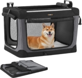 Feandrea Soft Dog Crate, Folding Pet Carrier, 76.2 x 53.4 x 53.4 cm