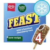 Feast Chocolate & Hazelnut Ice Cream Sticks 4 x 90ml – clubcard price
