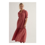 Feather Star Tiered Dress in Dusky Coral