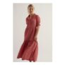 Feather Star Tiered Dress in Dusky Coral