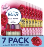 Febreze 3Volution Plug-in Air Freshener Refill, 20 ml x 7, Odour Eliminator & Bathroom Air Freshener, Ruby Jasmine