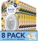 Febreze Bathroom Continuous Air Freshener Vanilla, Pack of 8, Fights Odours and Freshens