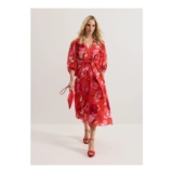 Federica Floral Long Sleeve Midi Dress