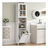 Feonase Tall Freestanding Cabinet with Acrylic Door and 4 Shelves