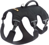 Ferplast Adjustable Dog Harness S Chest 46-56 cm with Handle, Black Padded reflective dog harness for comfort, control and safety on walks, hikes and outdoor adventures