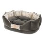 Ferplast CHARLES 60 Padded Cat & Dog Bed, Black/White