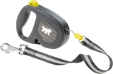 Ferplast FLIPPY ONE REFLEX Reflective Extendable Dog Lead – Evening Walks – Bag Holder – Lock & Release Button – Ergonomic Design – Cord – Max 35 Kg – 5m, Yellow