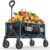 Festival Trolley on Wheels – Morpilot Folding Camping Cart Foldable Garden Wagon with Adjustable Handle Collapsible Foldable Trollys for Beach Picnic Shopping Fishing Outdoor