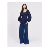 Finery London Pure Cotton Shirred Blouson Sleeve Top
