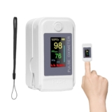 Finger Pulse Oximeter, Oxygen Monitor Finger Adults, Blood Oxygen Monitor Fingers, Fingers Oxygens Monitors with LED Display, Heart Rate and PI (White)