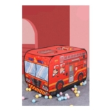 Fire Engine-Themed Play Tent with 2 Top Openings